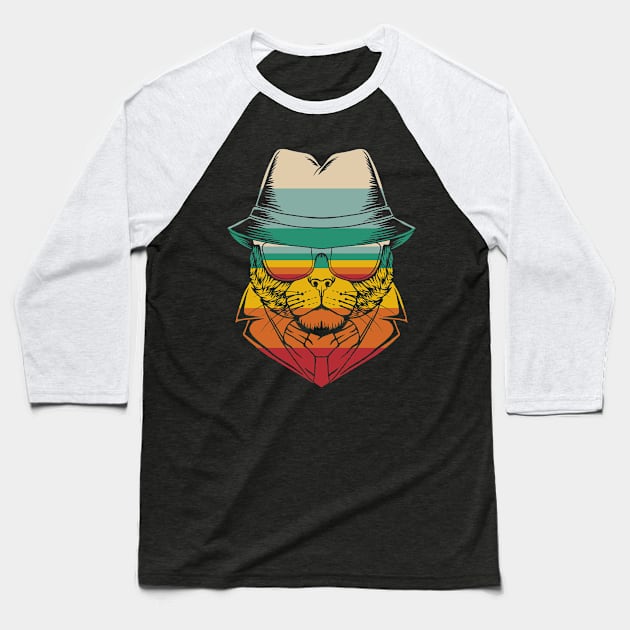 Retro Undercover Cat Baseball T-Shirt by Dojaja